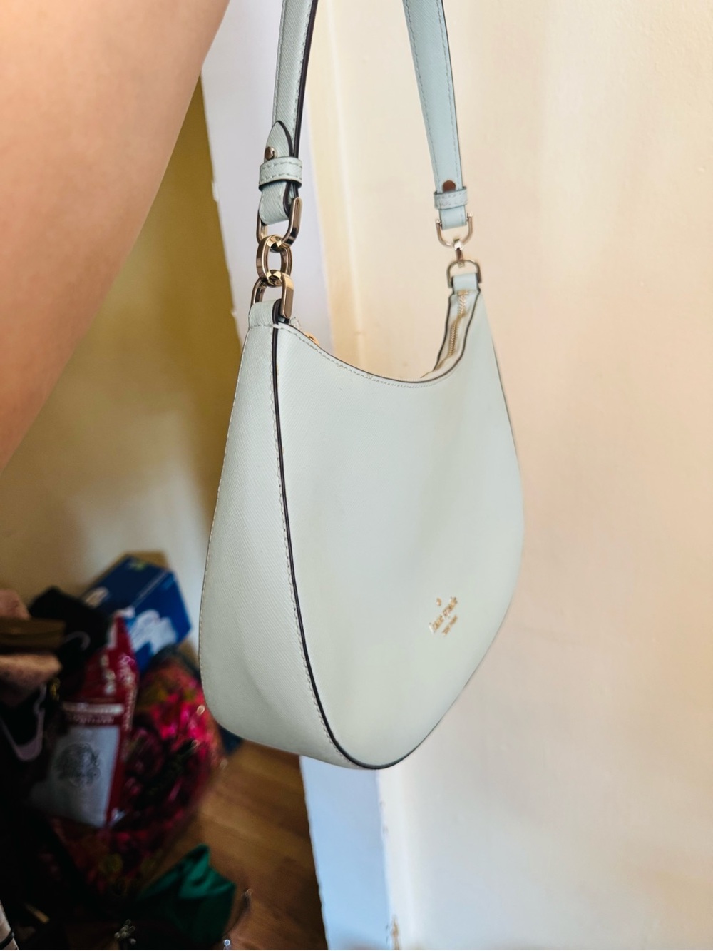 kate spade Light Blue Pebbled Leather Shoulder Bag - Picture 3 of 7